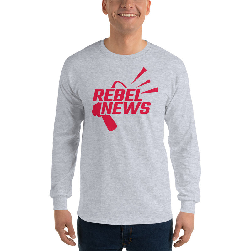 Load image into Gallery viewer, Rebel News Horn Logo (Red)- Unisex Long Sleeve Shirt
