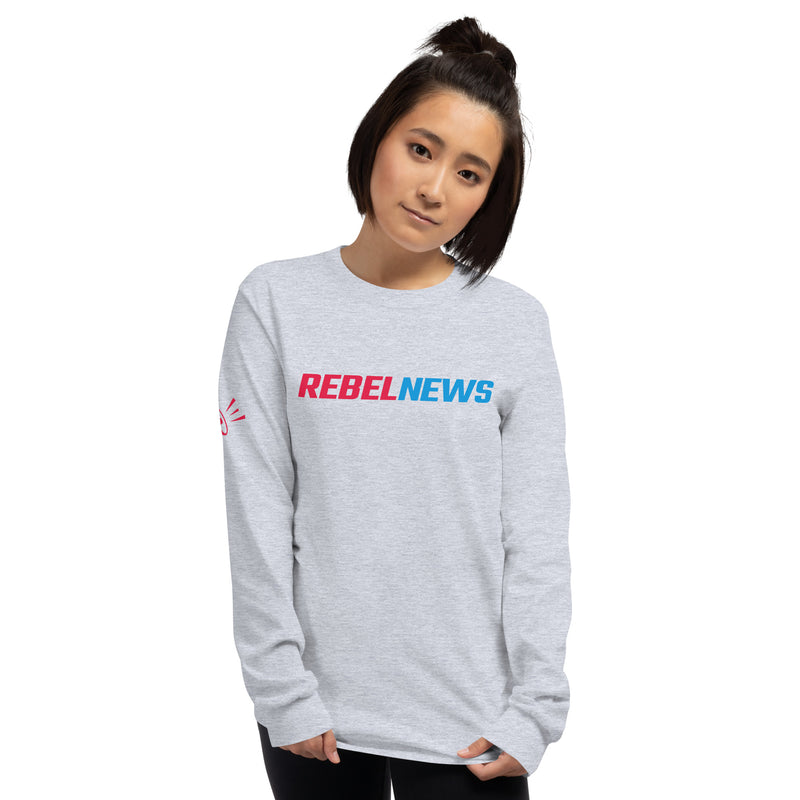 Load image into Gallery viewer, Rebel News Typography Logo- Unisex Long Sleeve Shirt
