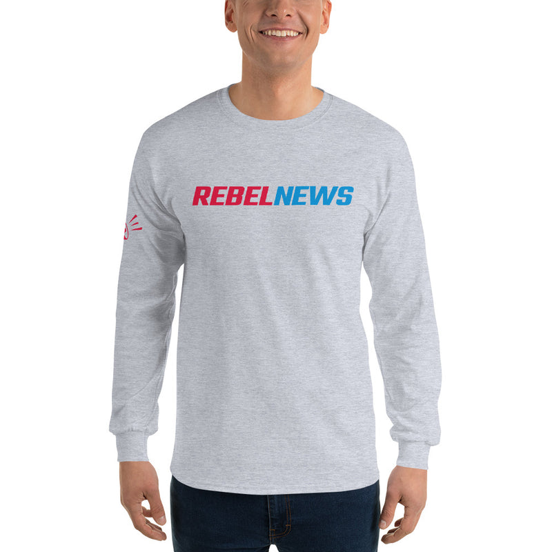 Load image into Gallery viewer, Rebel News Typography Logo- Unisex Long Sleeve Shirt
