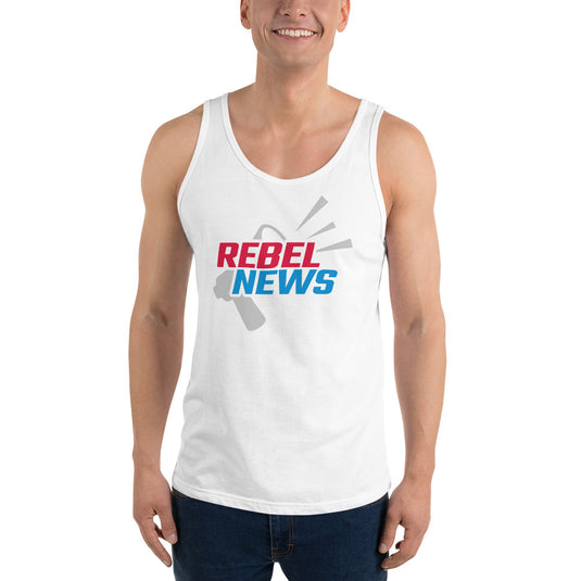 Rebel News Horn Logo (Red & Blue)- Unisex Tank Top