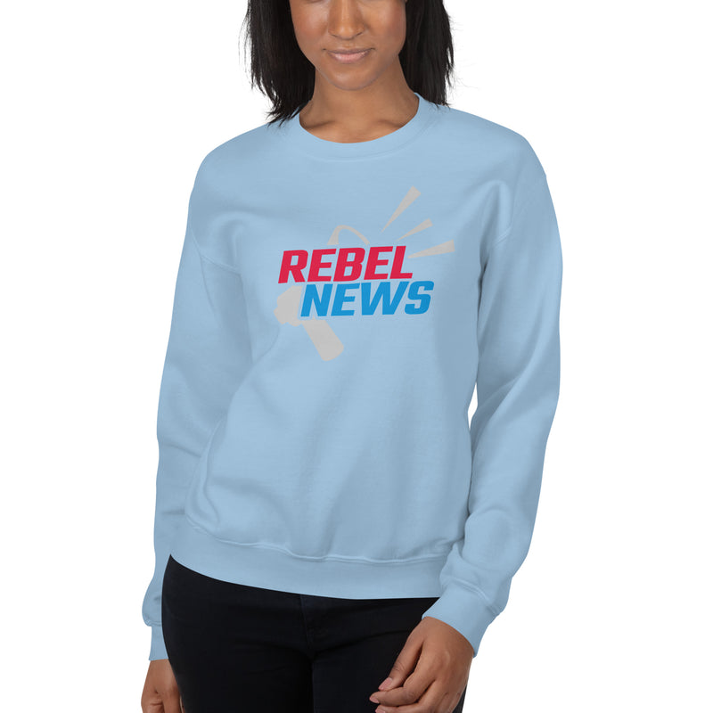 Load image into Gallery viewer, Rebel News Horn Logo (Red &amp; Blue) Unisex Sweatshirt
