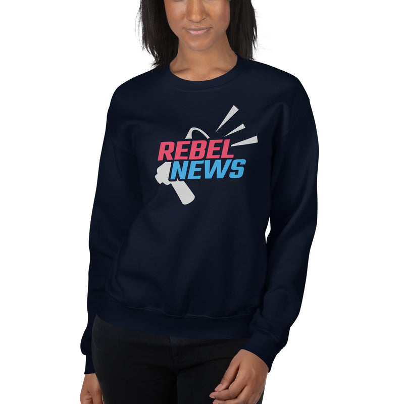 Load image into Gallery viewer, Rebel News Horn Logo (Red &amp; Blue) Unisex Sweatshirt
