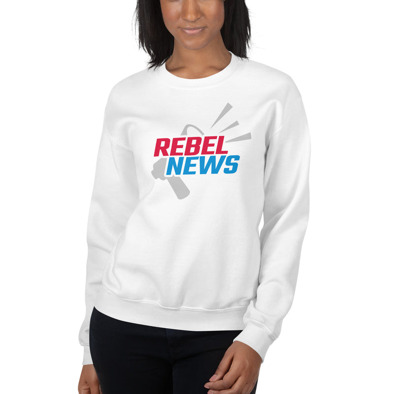 Load image into Gallery viewer, Rebel News Horn Logo (Red &amp; Blue) Unisex Sweatshirt
