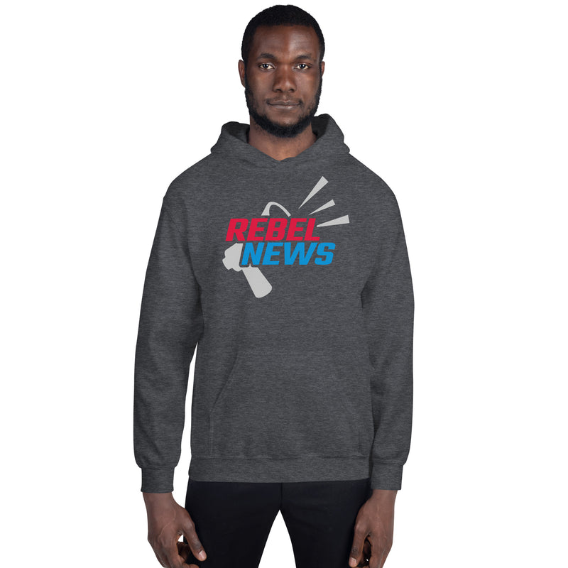 Load image into Gallery viewer, Rebel News Horn Logo (Red &amp; Blue)- Unisex Hoodie
