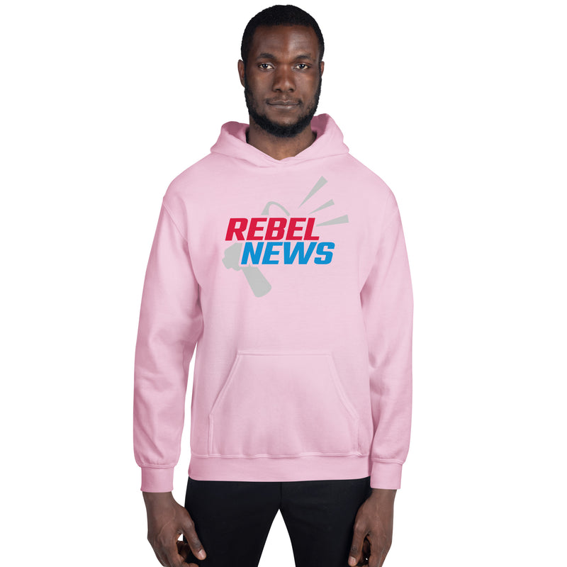 Load image into Gallery viewer, Rebel News Horn Logo (Red &amp; Blue)- Unisex Hoodie
