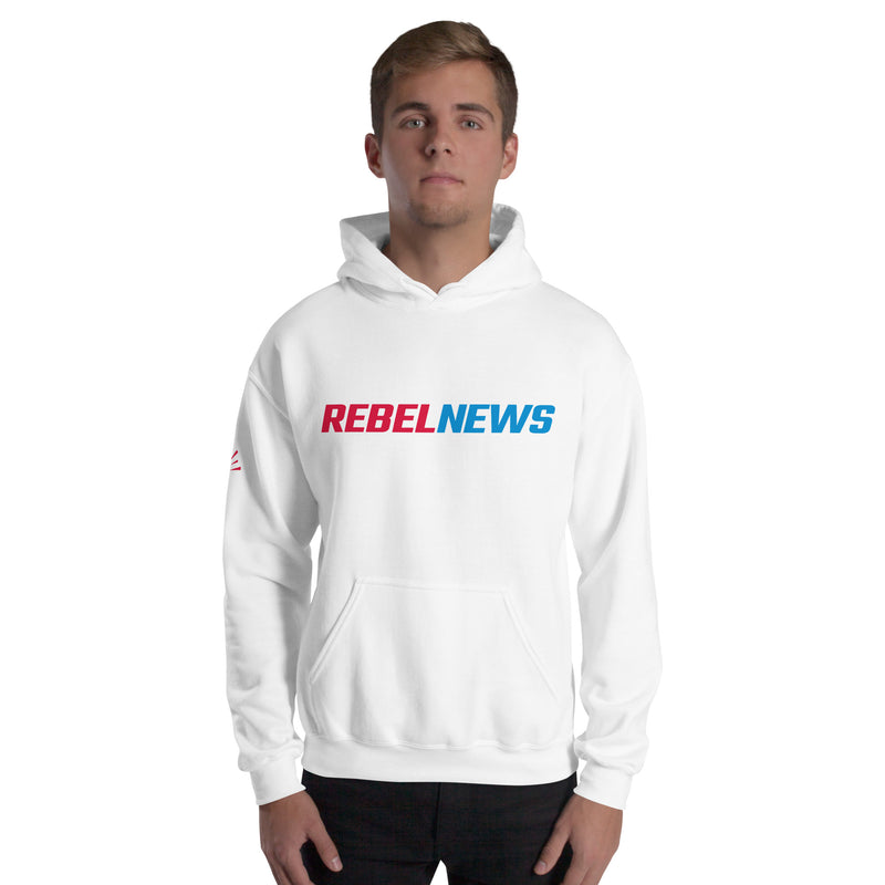 Load image into Gallery viewer, Rebel News Typography Logo- Unisex Hoodie
