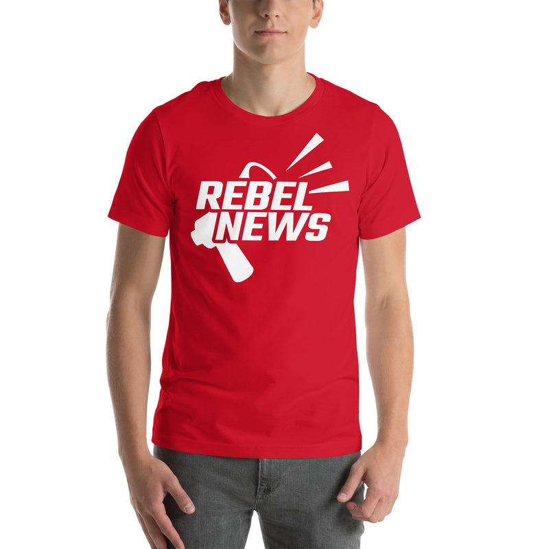 Load image into Gallery viewer, Rebel News Horn Logo (Red)- Unisex T-Shirt
