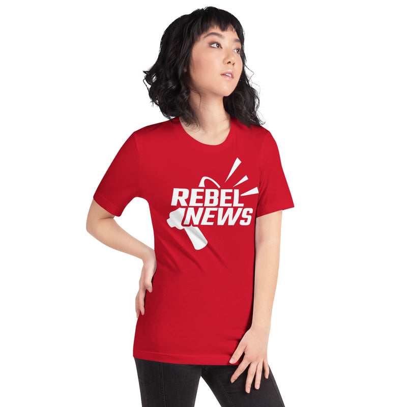 Load image into Gallery viewer, Rebel News Horn Logo (Red)- Unisex T-Shirt
