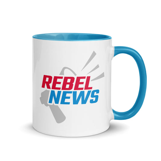 Rebel News Horn Logo (Red & Blue)- Two Tone Mug