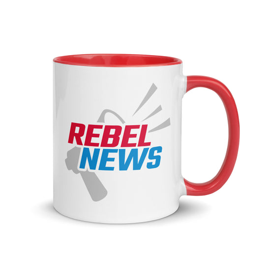 Rebel News Horn Logo (Red & Blue)- Two Tone Mug