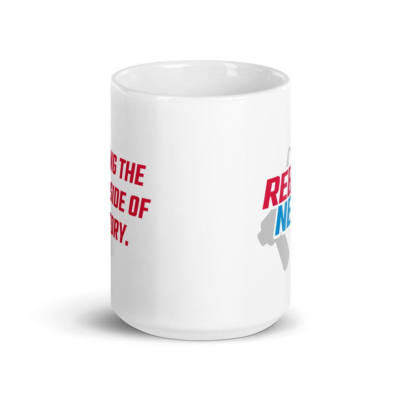 Load image into Gallery viewer, Rebel News Horn Logo (Red &amp; Blue)- White Glossy Mug
